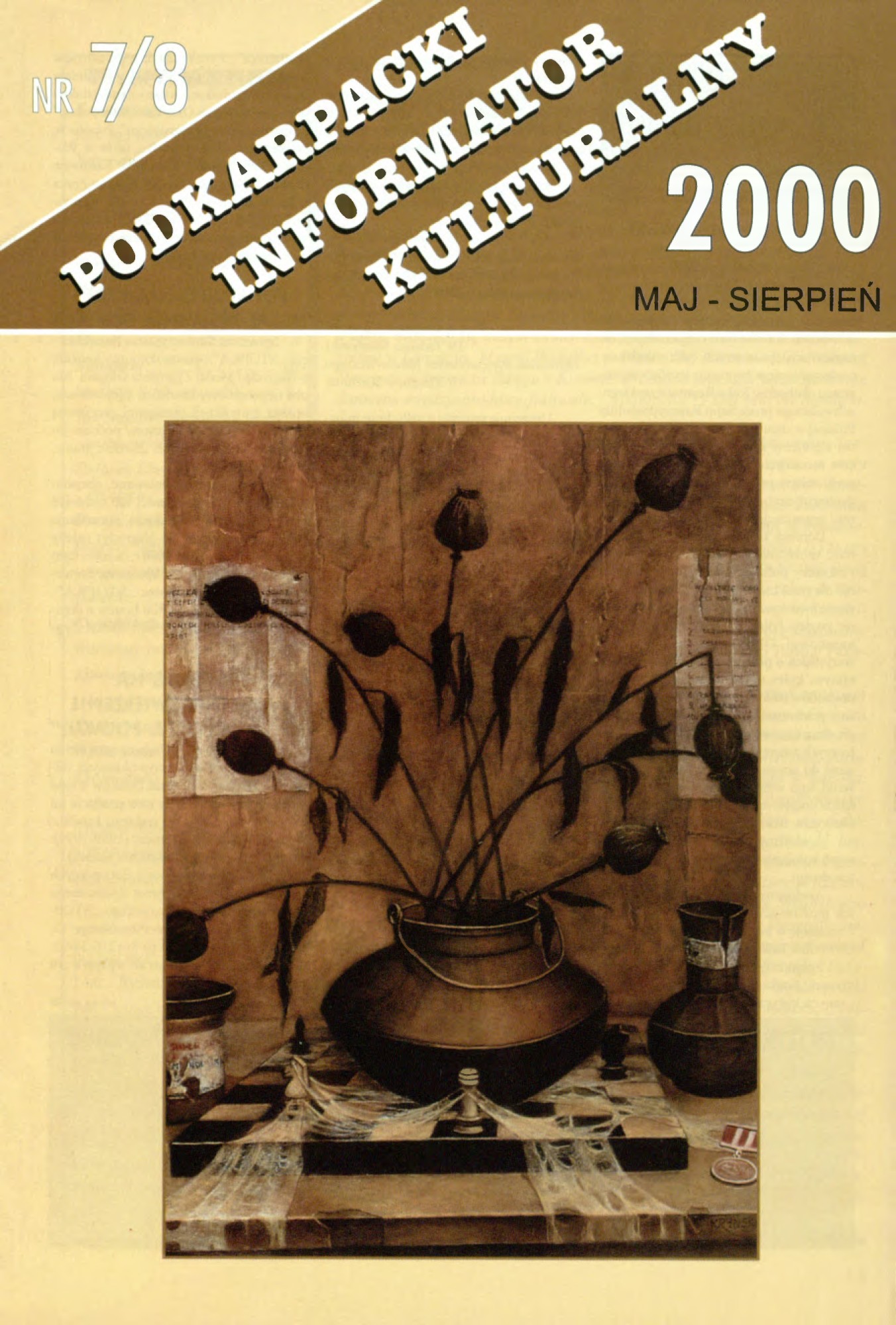 zdjęcie okładki czasopisma - Podkarpacki Informator Kulturalny. 2000, nr 7-8 (maj-sierpień)
